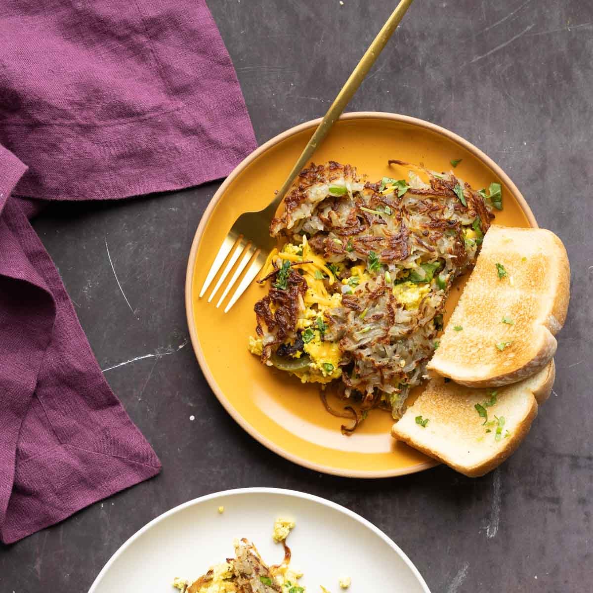 High Protein Hash Brown Breakfast Casserole (Vegan IHOP Copycat!)