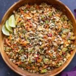 gochujang salad in the serving bowl