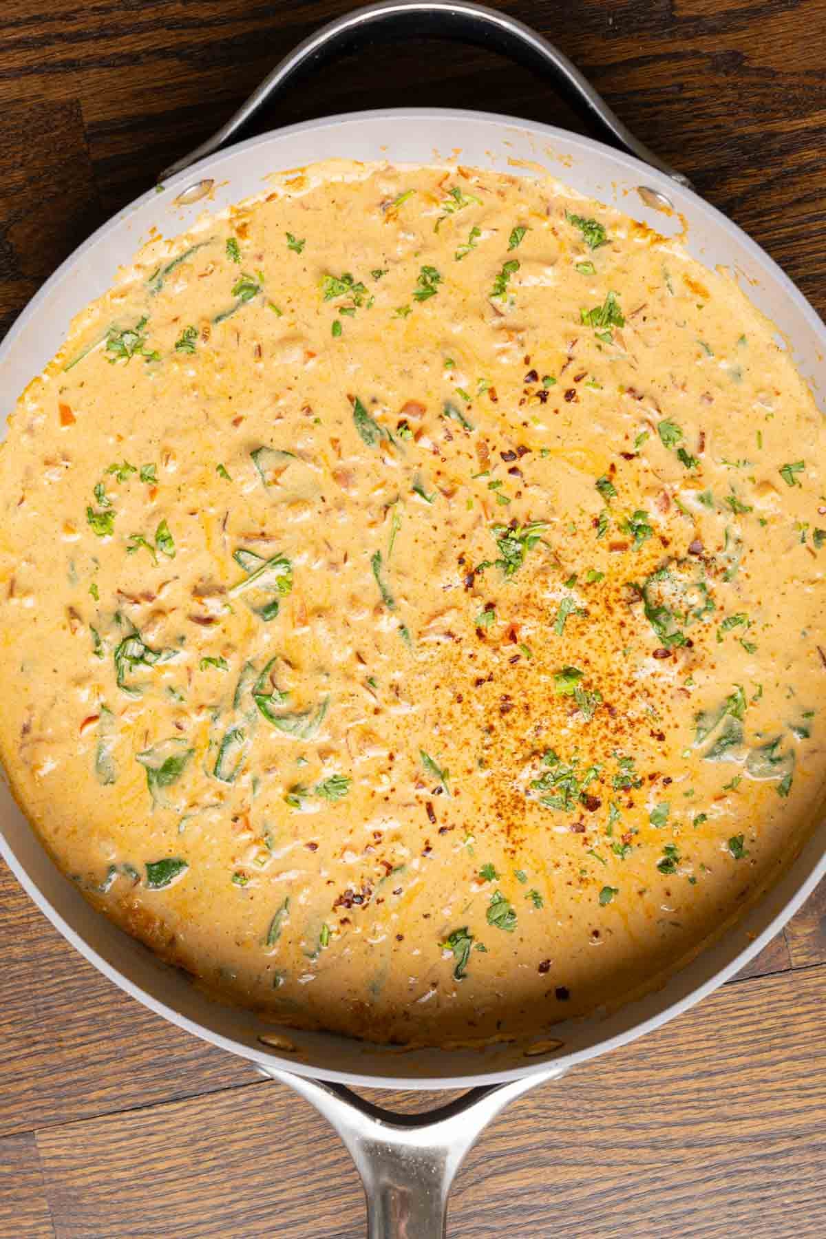 marry me white bean soup in the pan after cooking