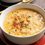 close-up of a bowl of marry me white bean soup